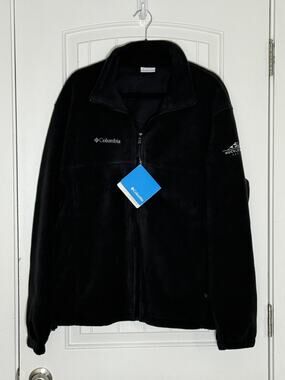 Columbia Fleece Jacket Men L Black Full Zip Outdoor Work Casual Layer NWT